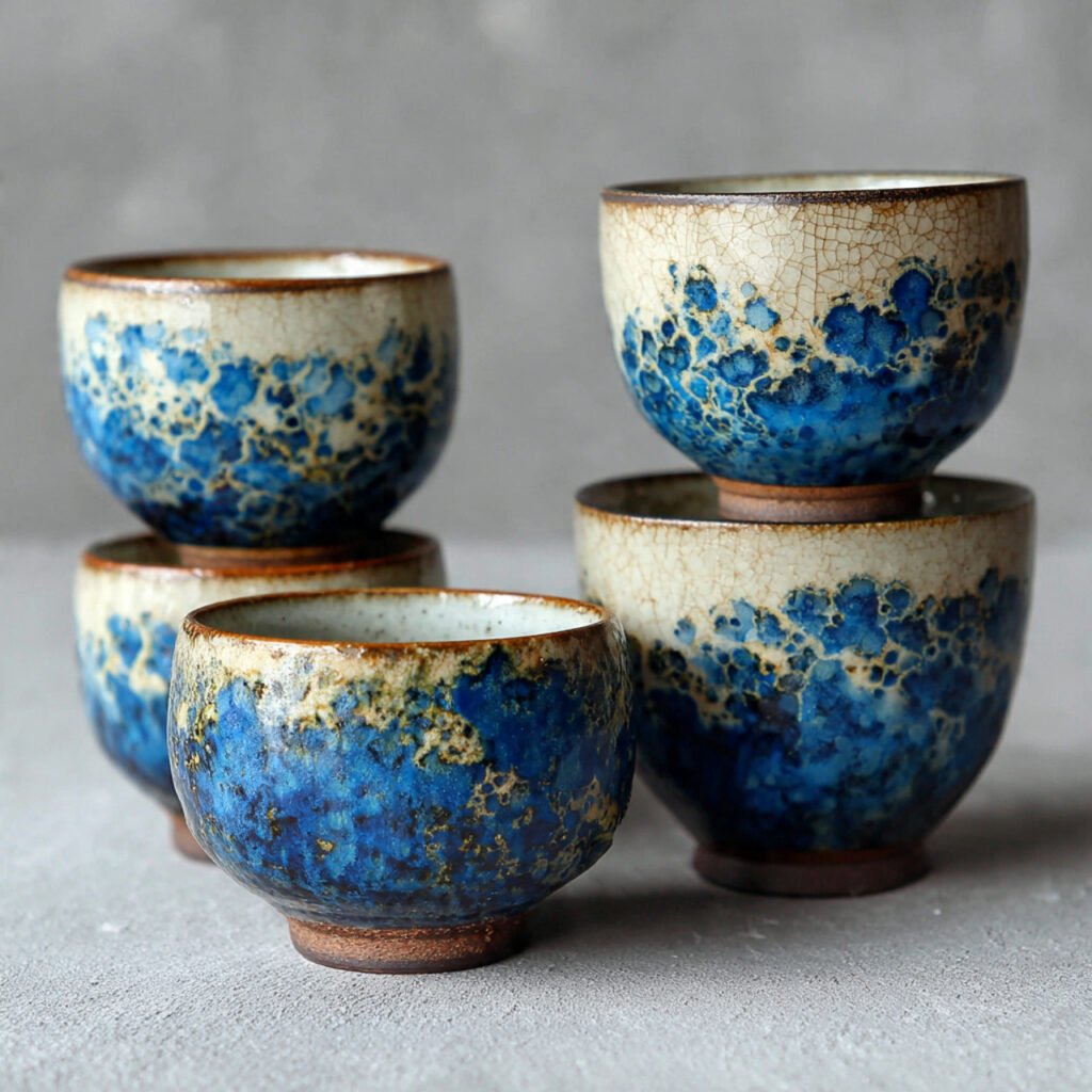 Handcrafted ceramic tea cup set for kitchen and dining