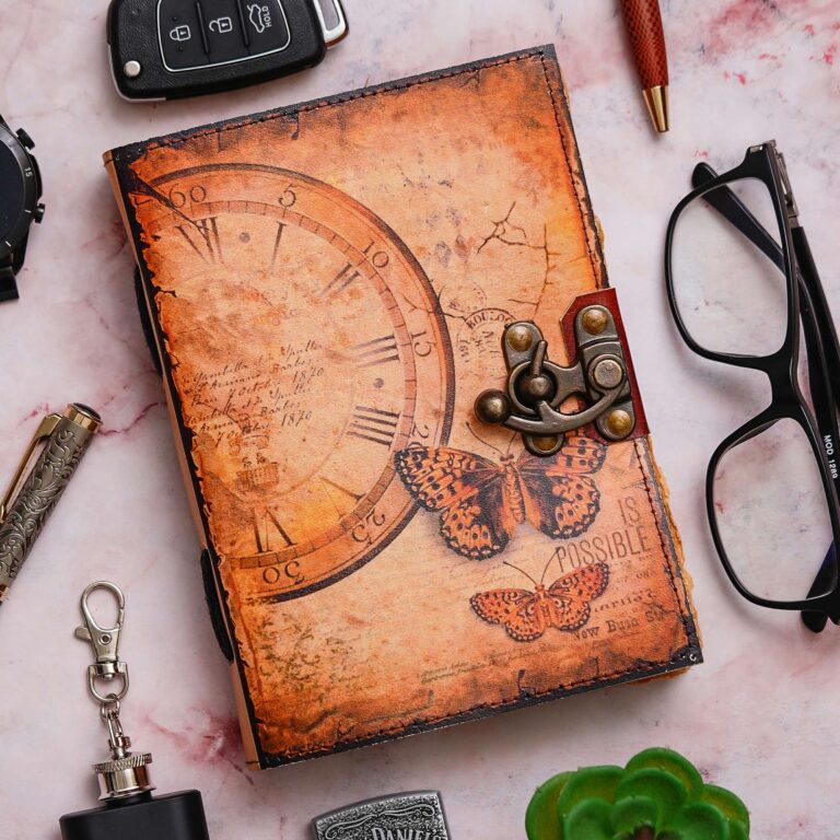 Luxury Diary | Premium Handmade Genuine Leather Journal | Antique String Closure | 200 Unruled Pages