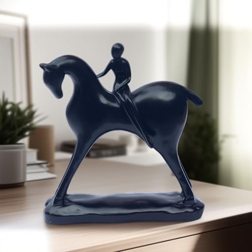 Blue Giraffe Poly Resin Decorative Statues (Set of 3 Pcs) – Modern Home Décor Showpiece with Gold Accents, Artistic Animal Figurines for Living Room, Office, Gifts (Giraffe) - Image 9